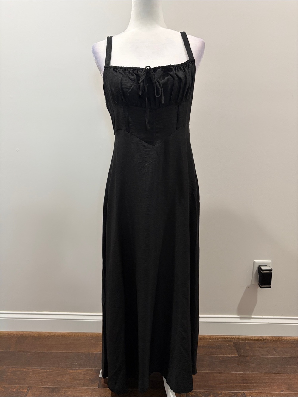 SHEIN Black Sleeveless “Corset” Maxi Dress